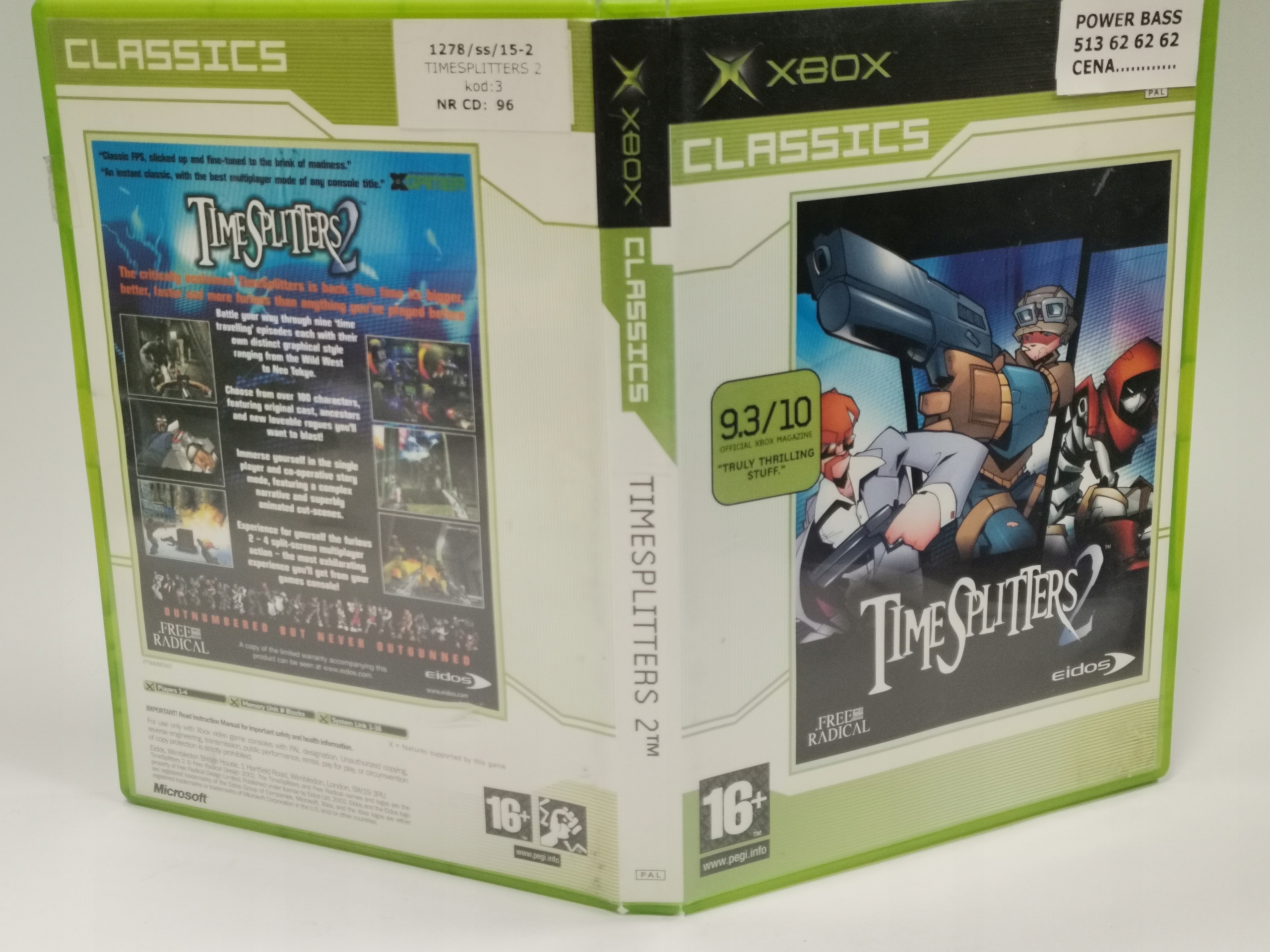 Xbox Classic Time Splitters 2 GRA Microsoft Xbox Tytuł Gra Xbox Classic Time Splitters 2 Wysyłka w 24h