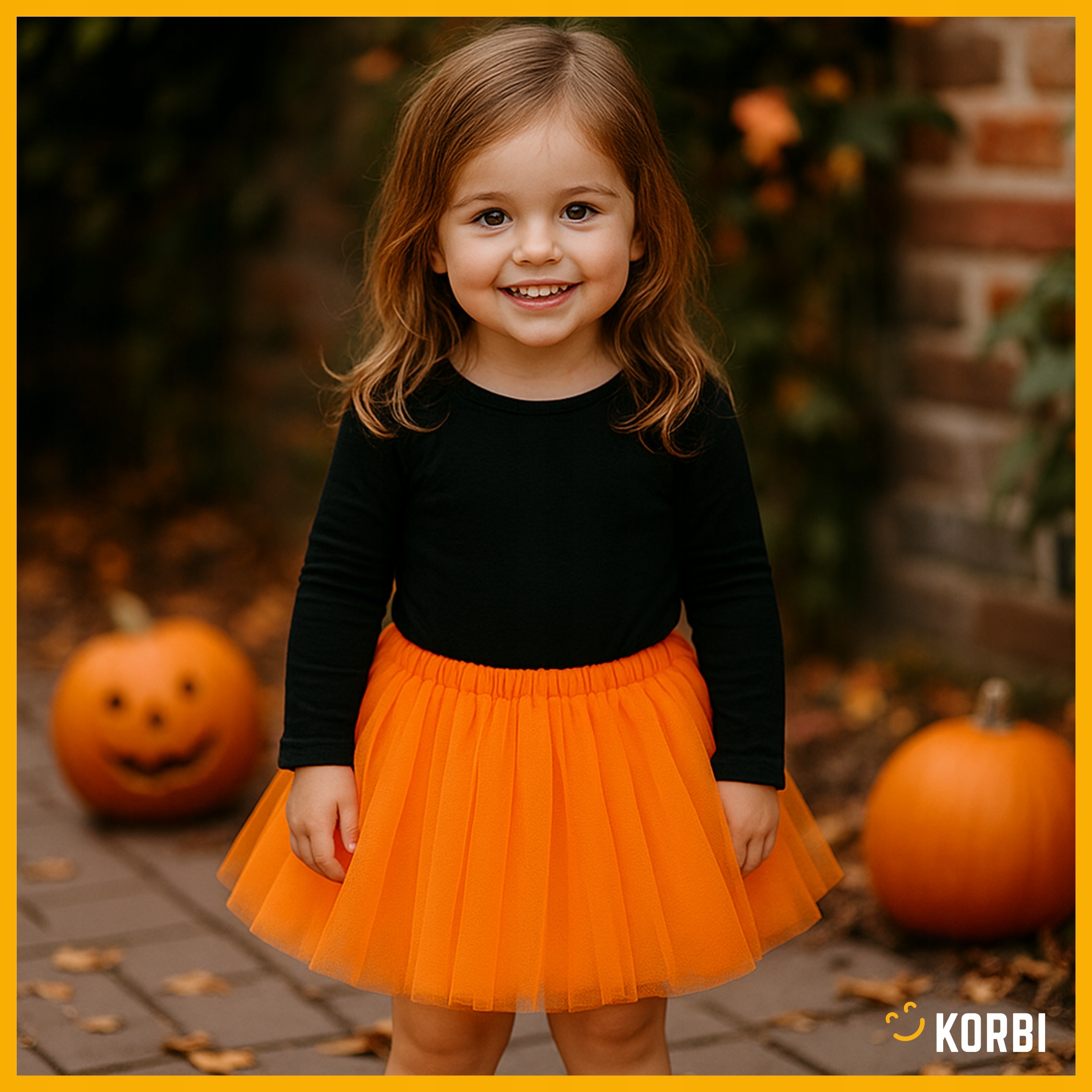 SPÓDNICZKA TUTU TIULOWA ROZKLOSZOWANA AKCESORIA HALLOWEEN BAL POMARAŃCZOWA Kolor pomarańczowy