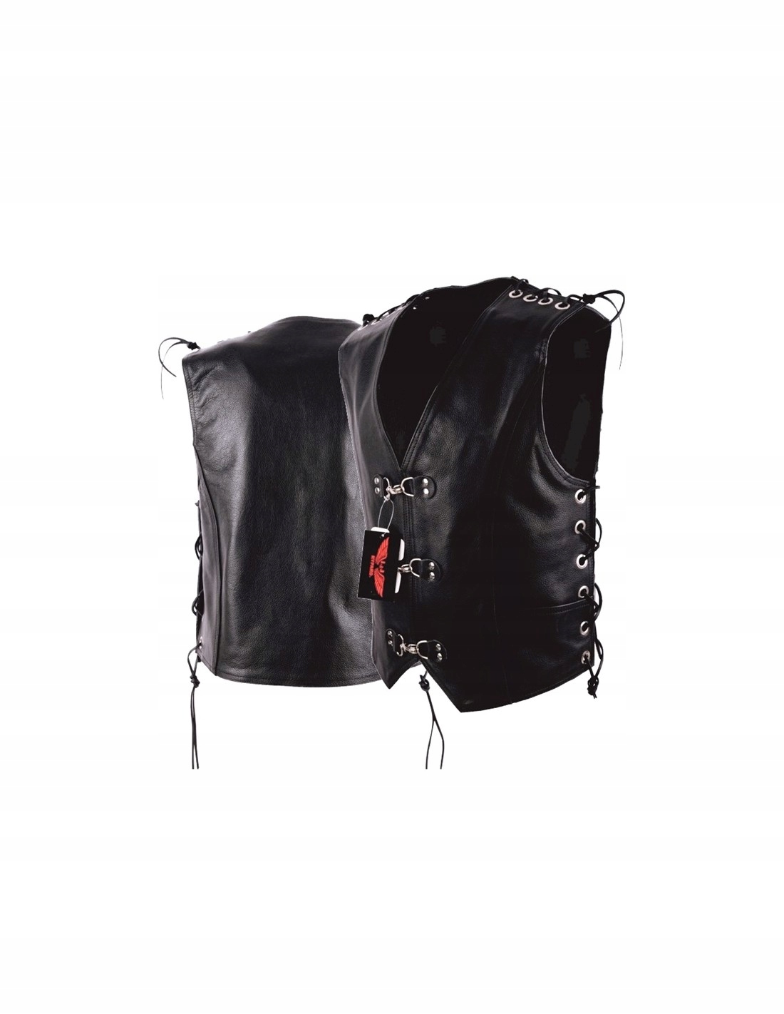 KAMIZELKA MOTOCYKLOWA SKÓRZANA WIĄZANA CHOPPER XL