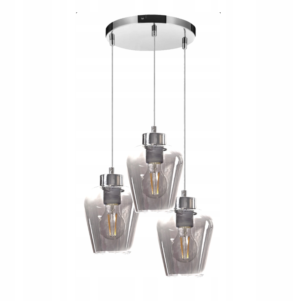 Závěsné Stropní Svítidlo Lustr Cristal Chromovaná Skleněná Led Stínidla E27