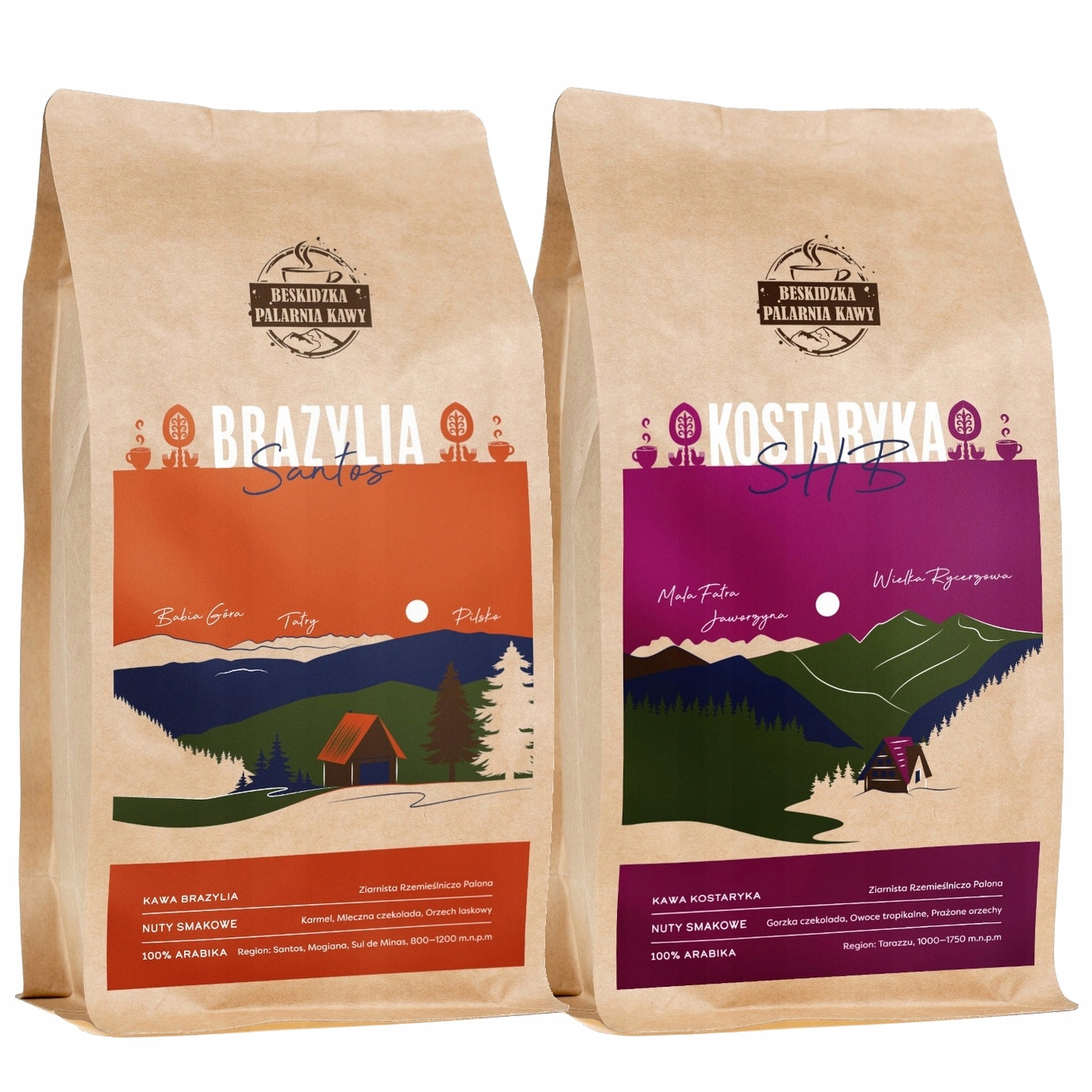 Levně Čerstvě Pražená Mletá Káva Brazílie Santos Kostarika Shb 2x 500 g