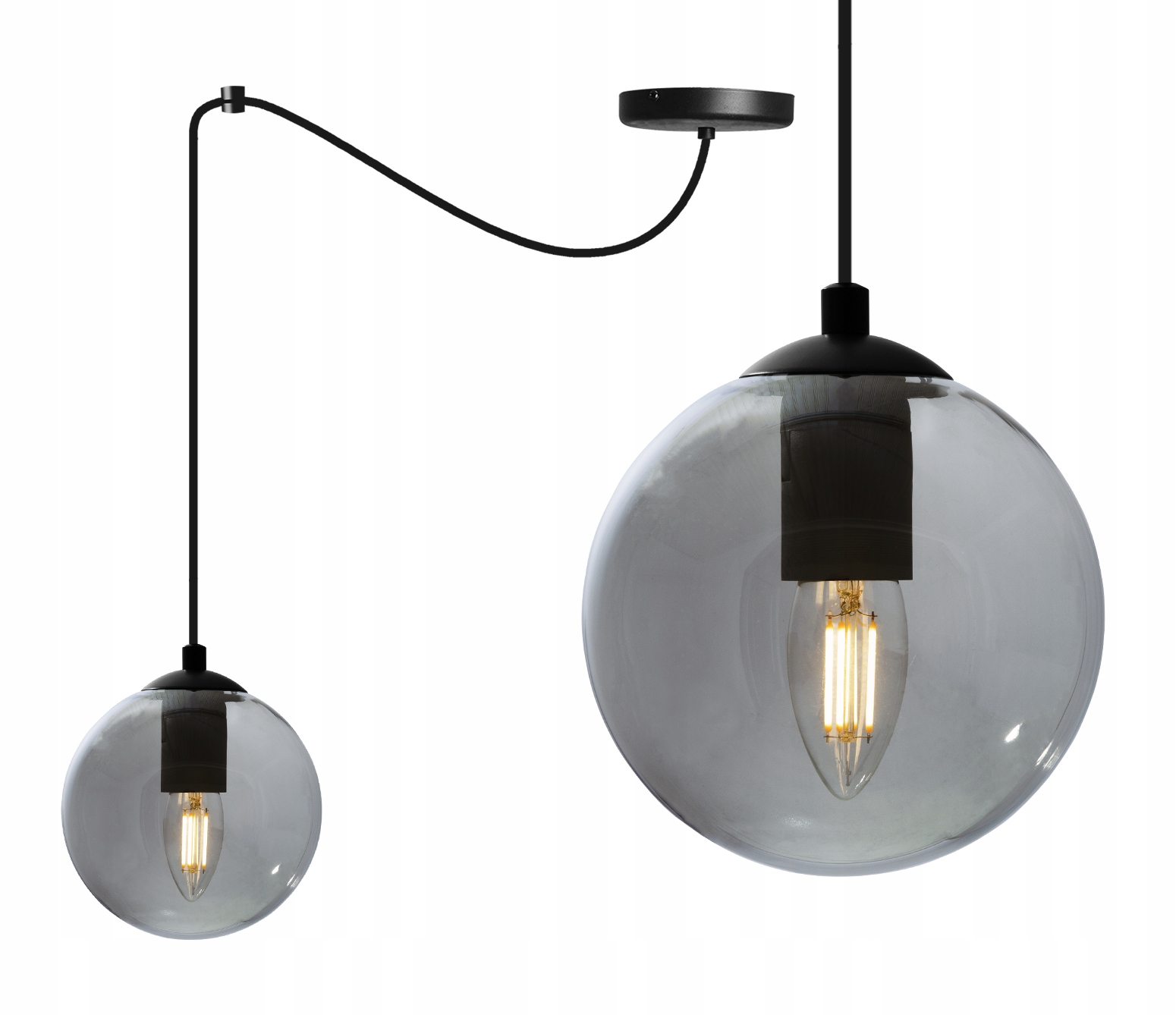 

Lampa Wisząca Sufitowa Szklana Kula Pająk Led