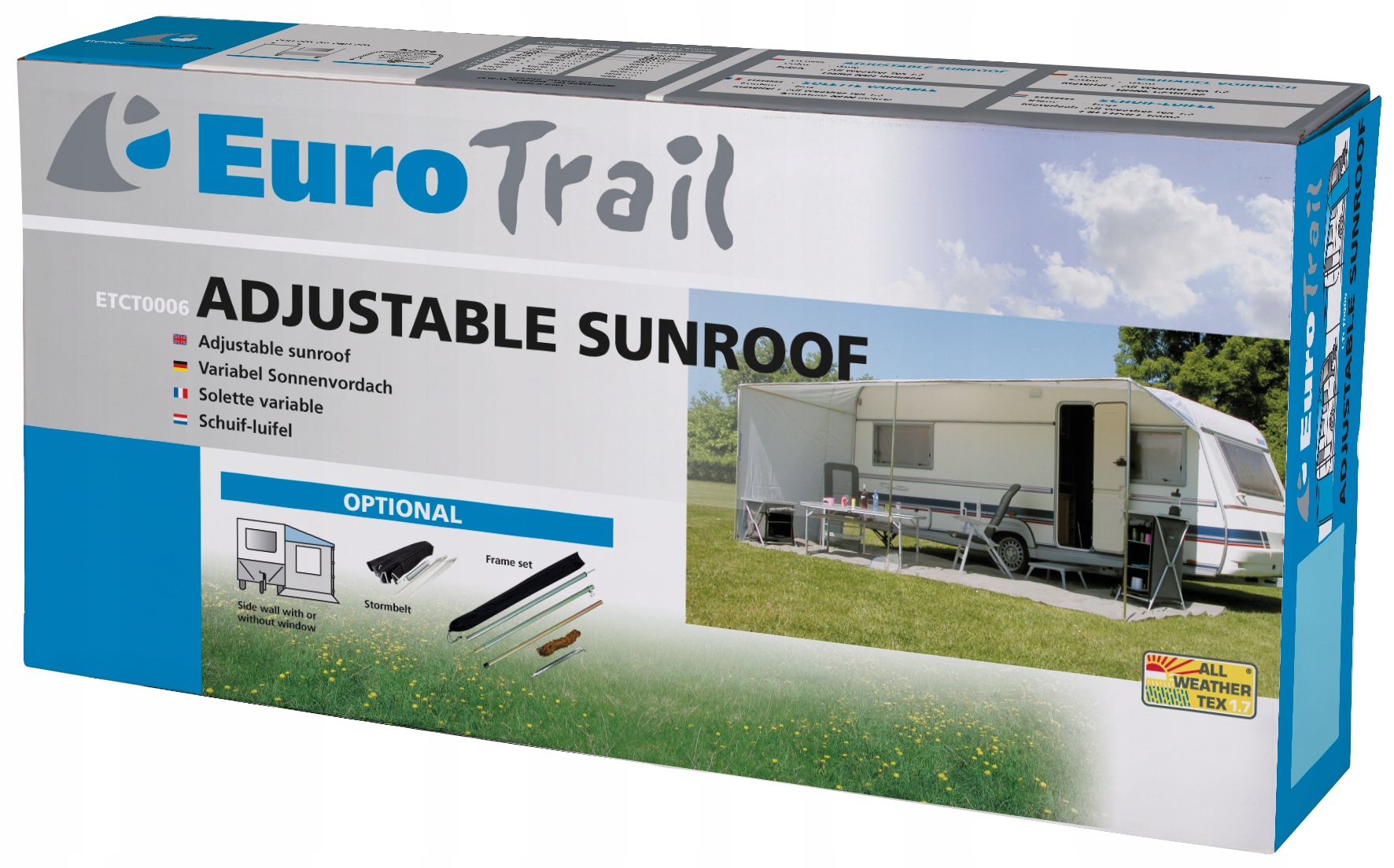 Daszek przeciwsłoneczny ze ścianką boczną 900-940/240 cm EuroTrail