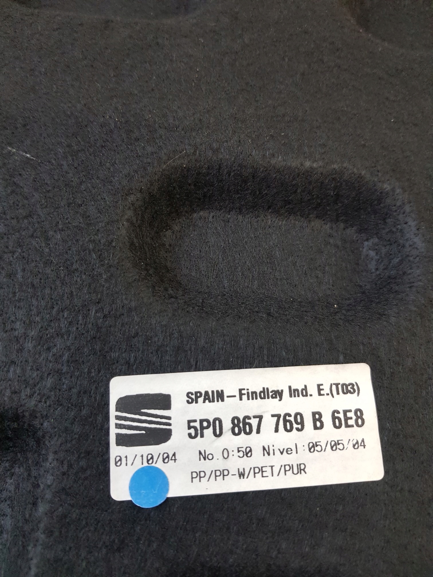 plato boot 5P0867769B + plato passenger compartment 5P0867134C SEAT ALTEA 05R