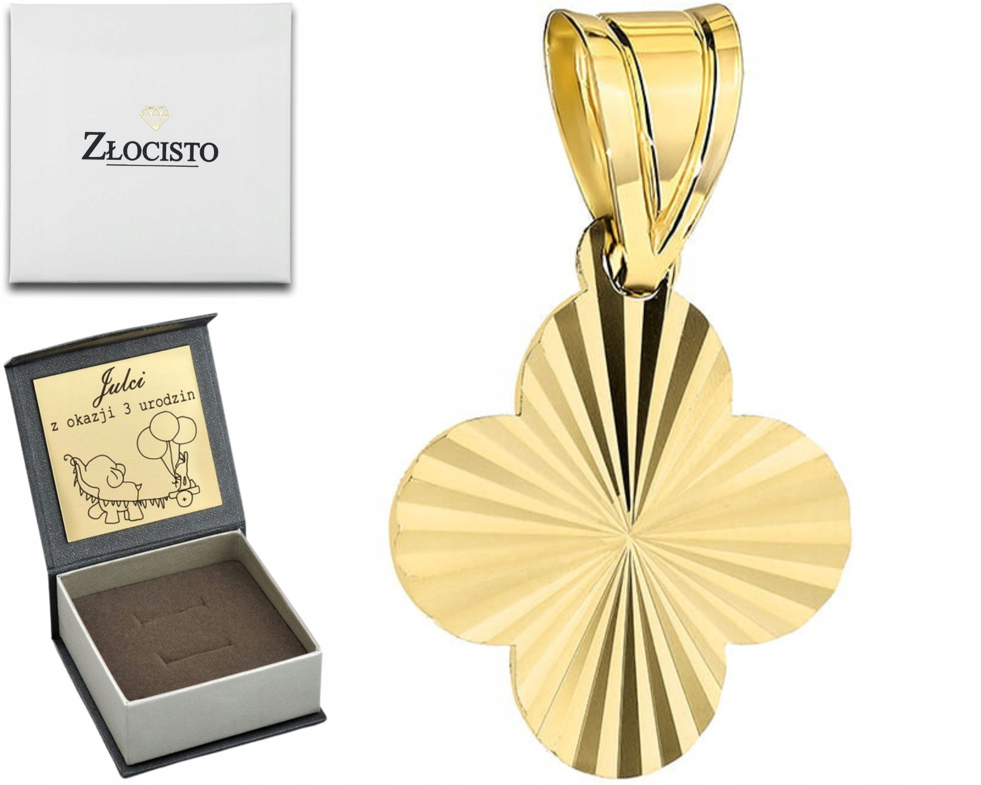 Zlatý Čtyřlístek S Jetelem S Diamanty Pro Ryzost 585 14K