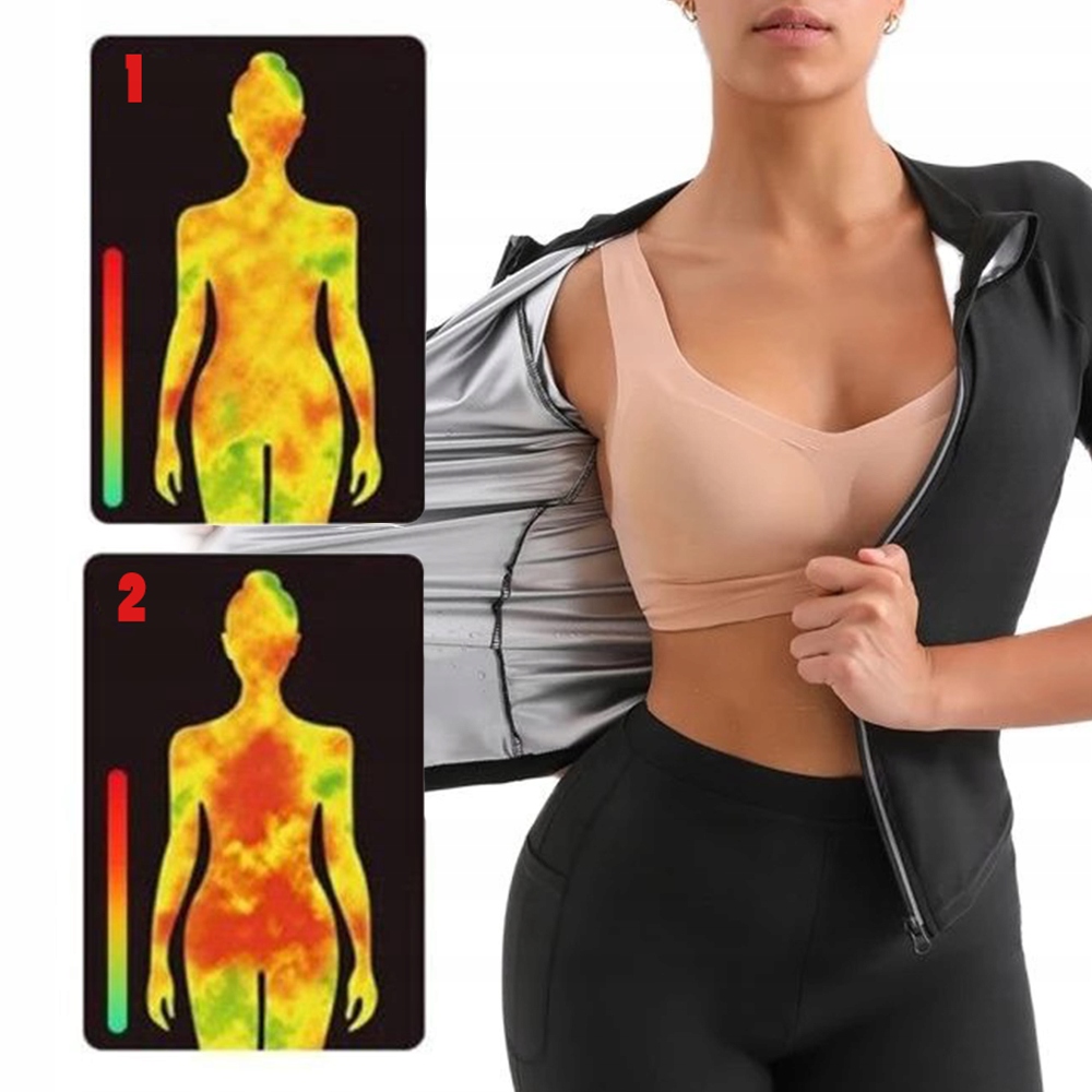 BLUZA ODCHUDZAJĄCA TERMICZNA DŁUGI RĘKAW L/XL Rękaw długi rękaw