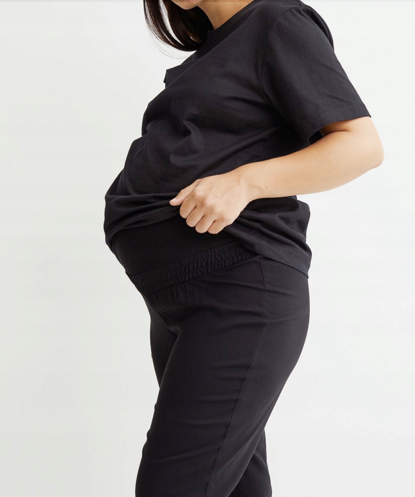 SUPER SPODNIE CIĄŻOWE CZARNE LUŹNE L Rozmiar L