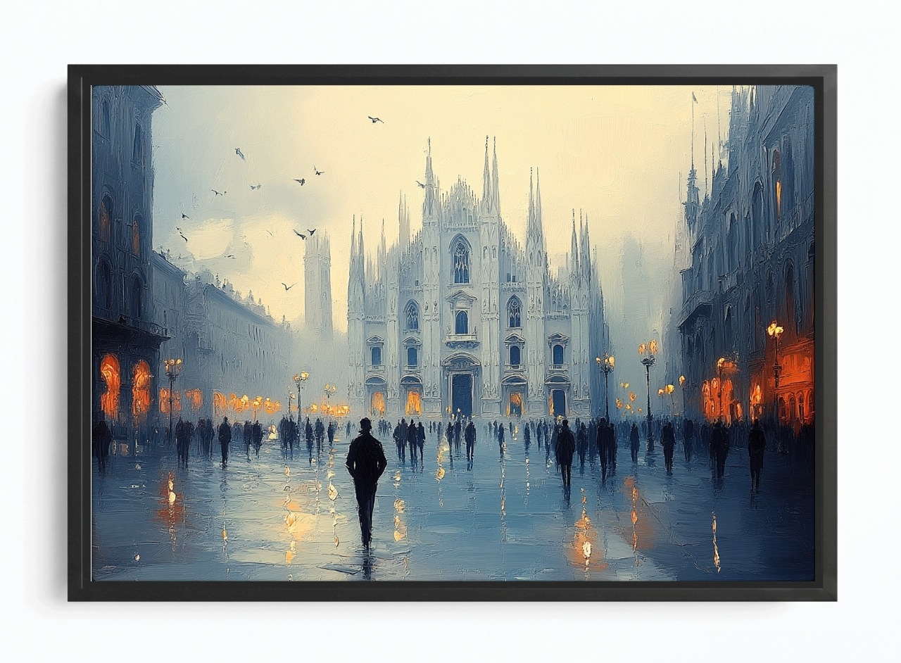 Obraz Rám Americký Box Architektura Itálie Milán Město Katedrála 60x40