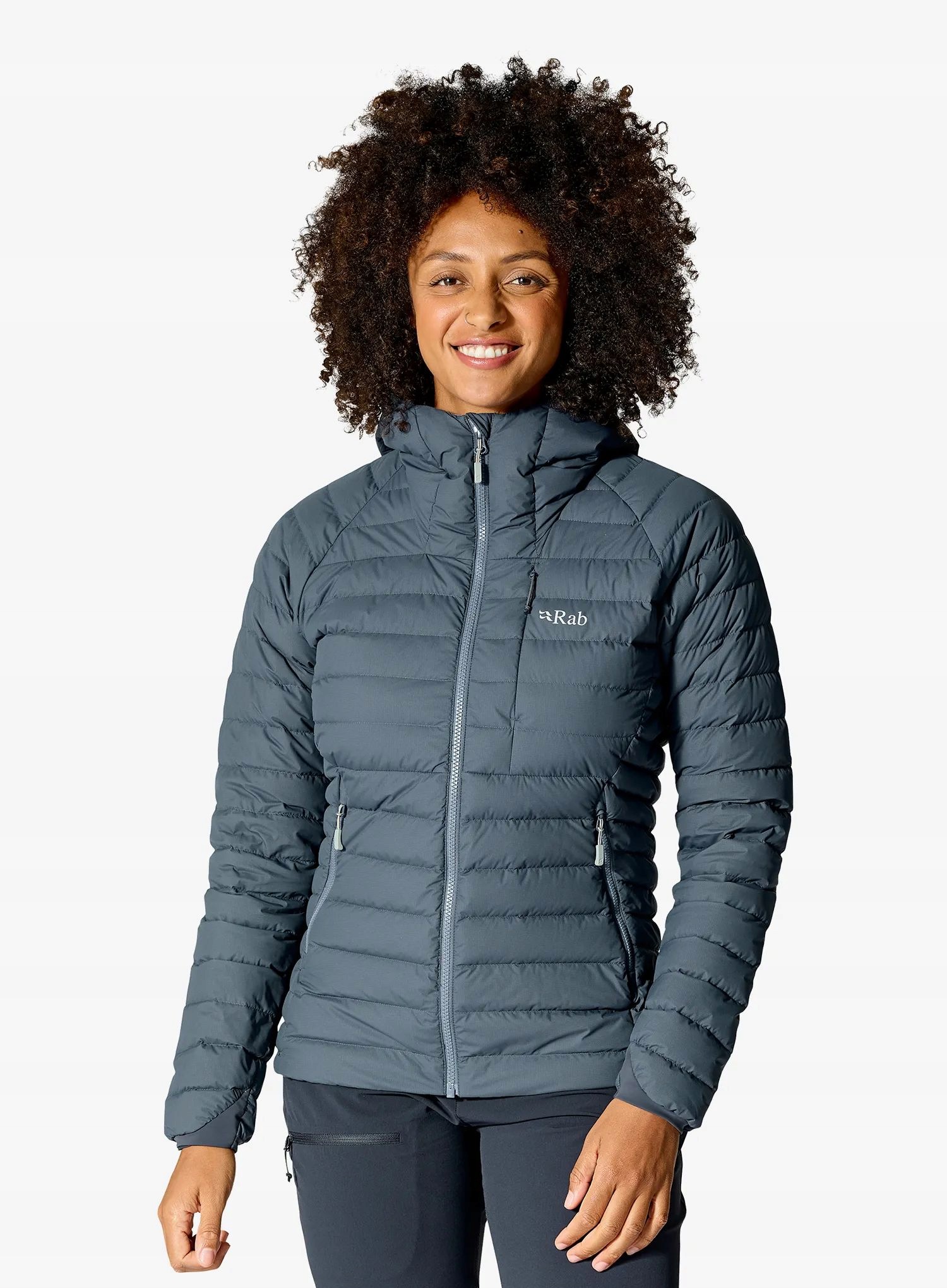 Kurtka puchowa damska Rab Microlight Windstopper Hoody steel 12 (M)