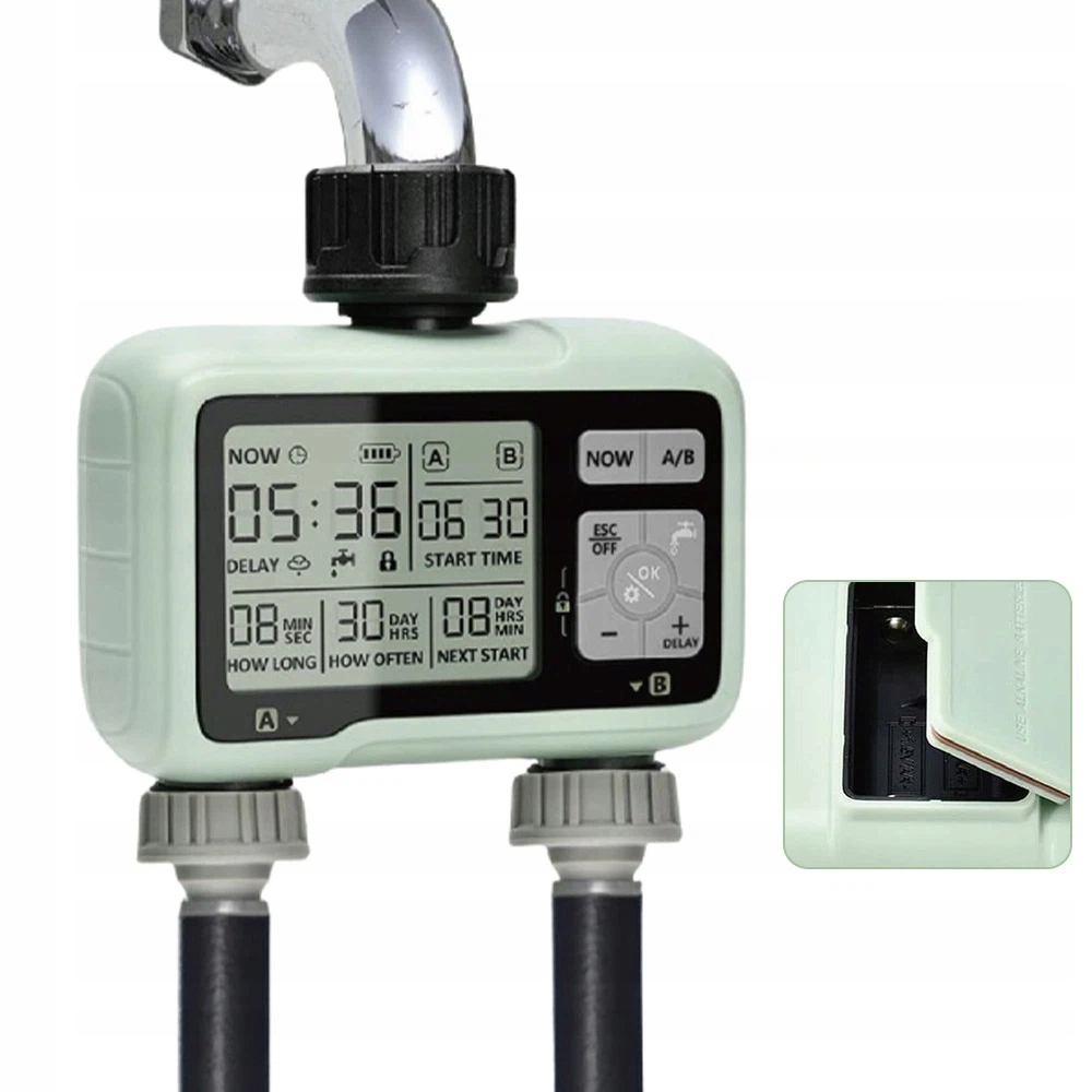 Automatický Zavlažovač Rostlin 2 Zóny, Časovač Pro Zavlažování, Voděodolný