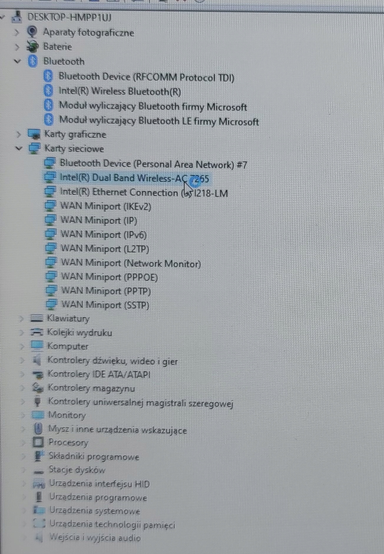 Karta Wi-Fi Intel Dual 7265NGW do FUJITSU U745 testowana Producent Intel
