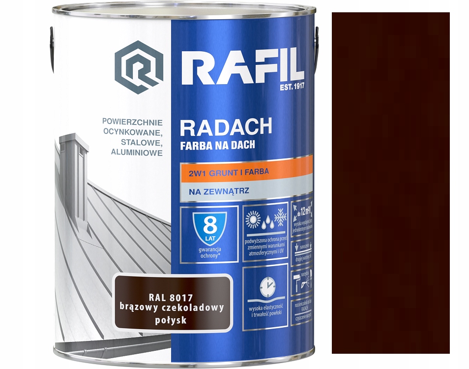 Rafil Farba Na Dach Brąz Czekolad. Połysk 8017 5L