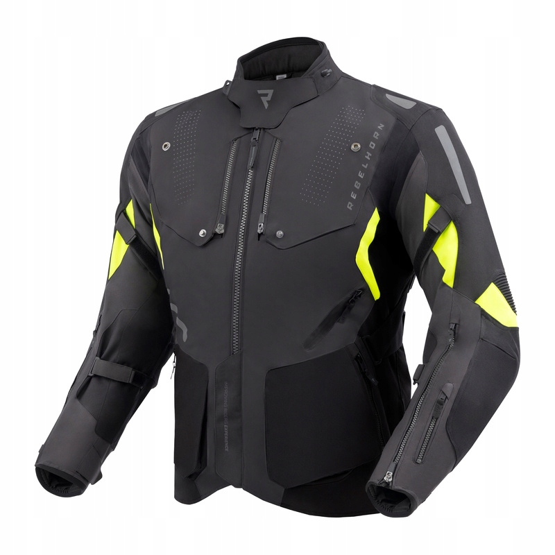 Textilná Motocyklová Bunda Rebelhorn Hiker 4 Dark Grey Black Fluo 5XL