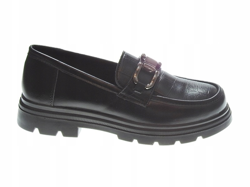 Czarne mokasyny na miękkiej podeszwie r.40