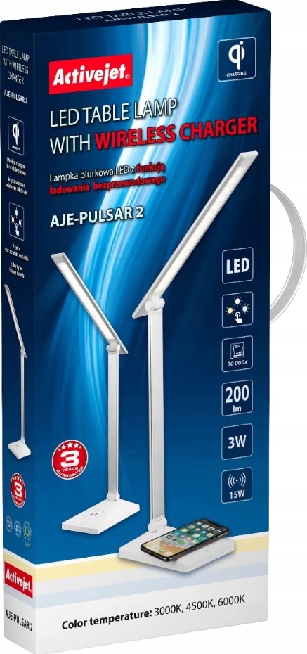 Lampka biurko PULSAR 2 LED Activejet ładowanie Qi Producent Activejet