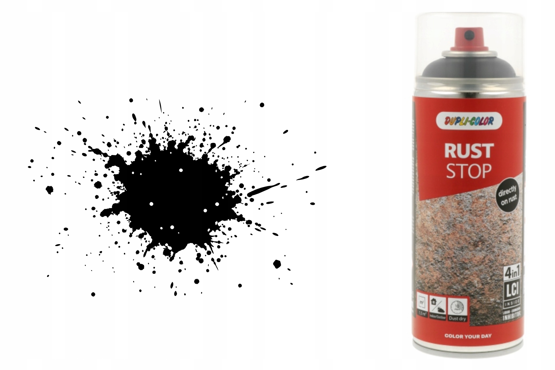 Dupli Color Farba 4v1 Rust Stop Ral 9005 Čierny saténový sprej 400ML