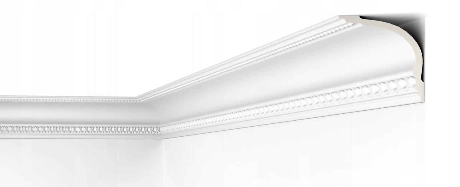 Stropní Lišta Faseta 12 cm S Ornamentací, zdobená, Tvrdá, 2 m
