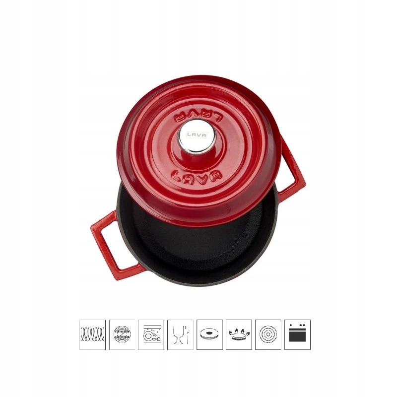 Lava Metal Liatinový hrniec okrúhly 14cm červený