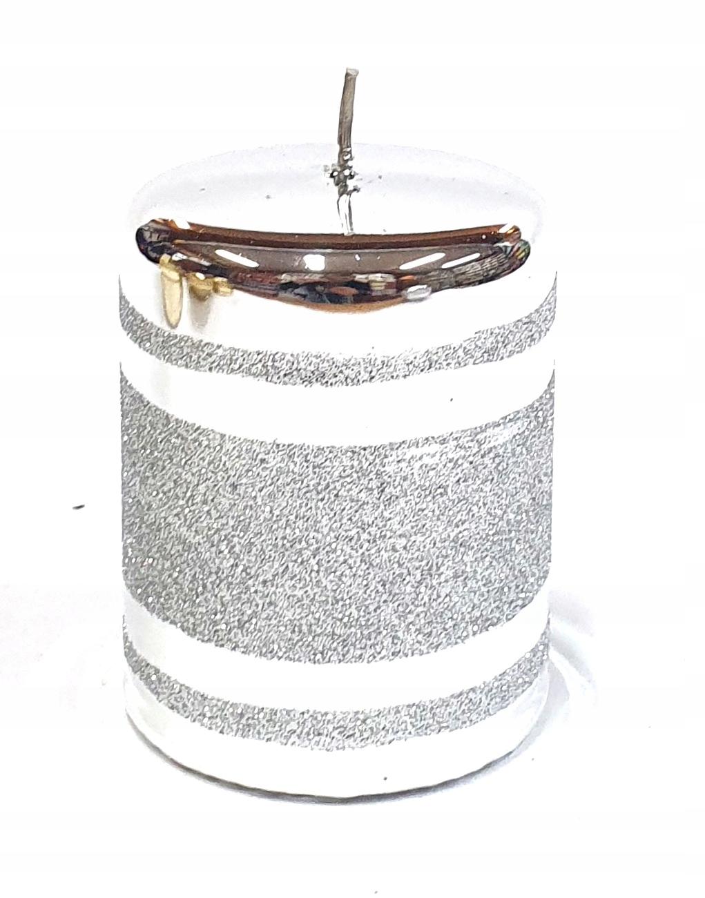

Świeca Metallic 3 Paski Walec 70x100 Srebrny Sre