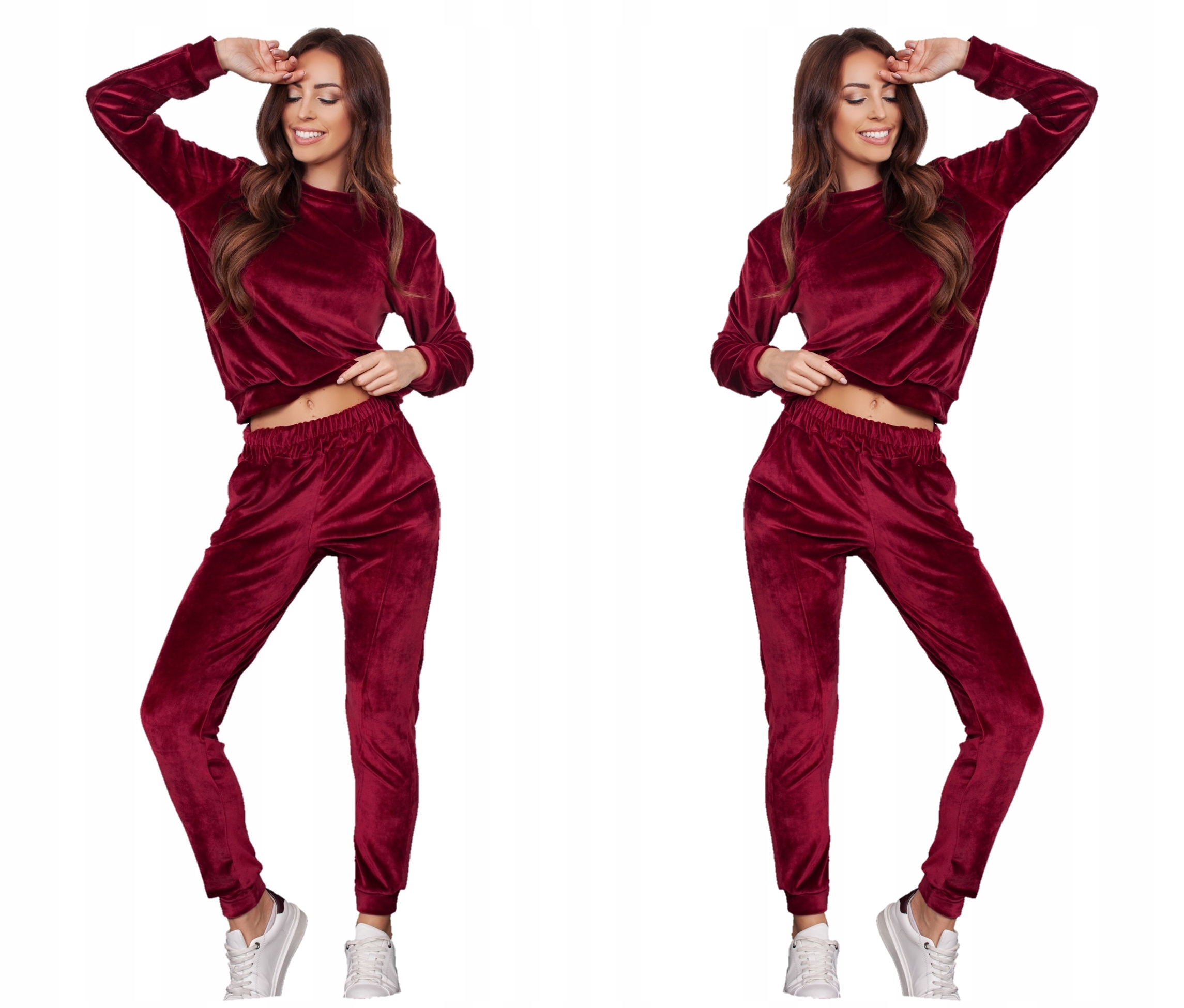

Śliczny Welurowy komplet dresowy spodnie bluza XL