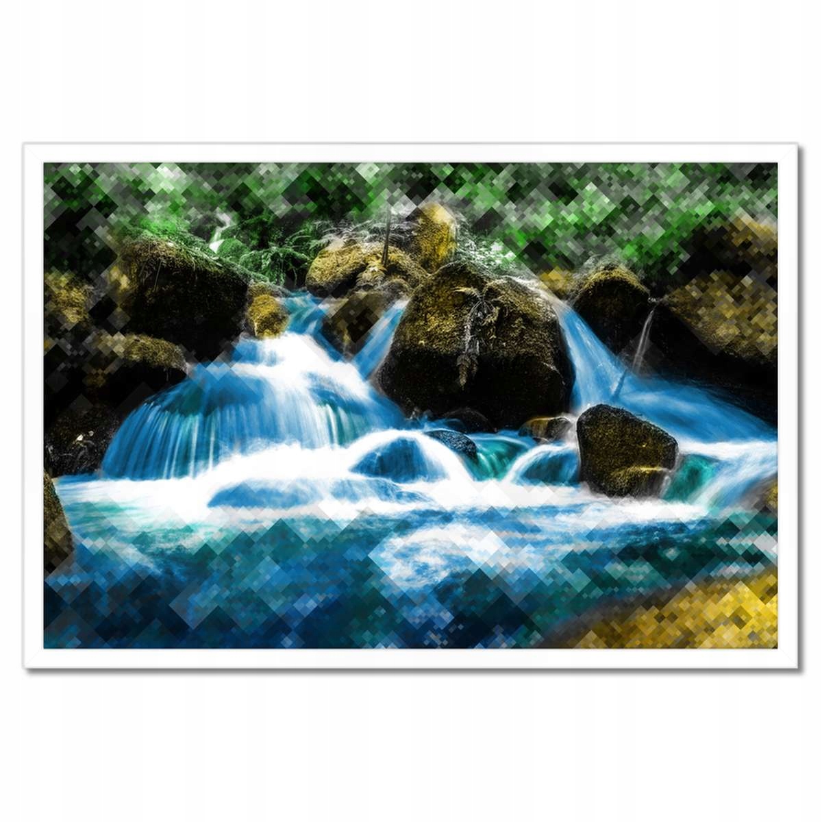 Plakáty v rámu 60x40 Grafika Horský vodopád