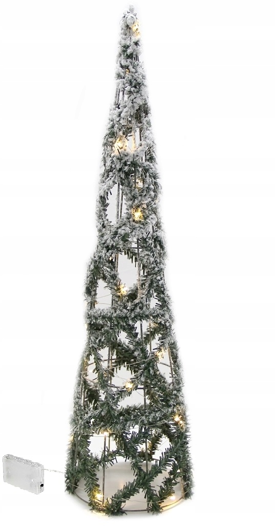 CHOINKA OŚNIEŻONA STOŻEK z 30x LED 60cm wys.