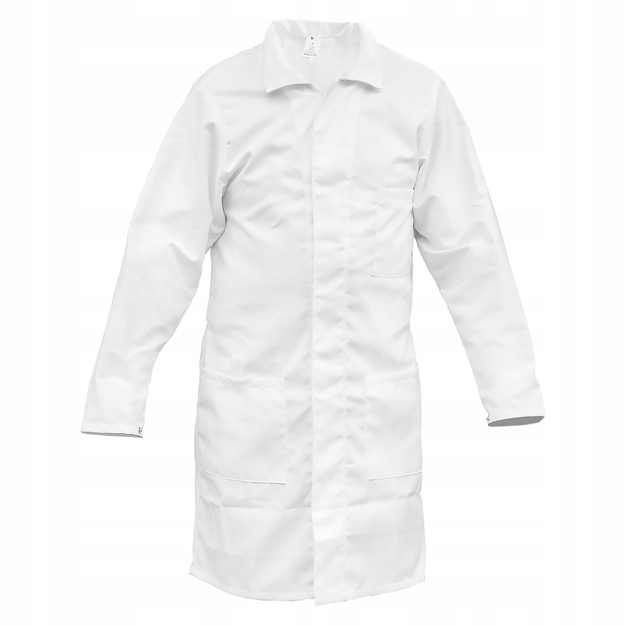 FARTUCH MEDYCZNY LABORATORYJNY MĘSKI BIAŁY KITEL L Kolor dominujący biały