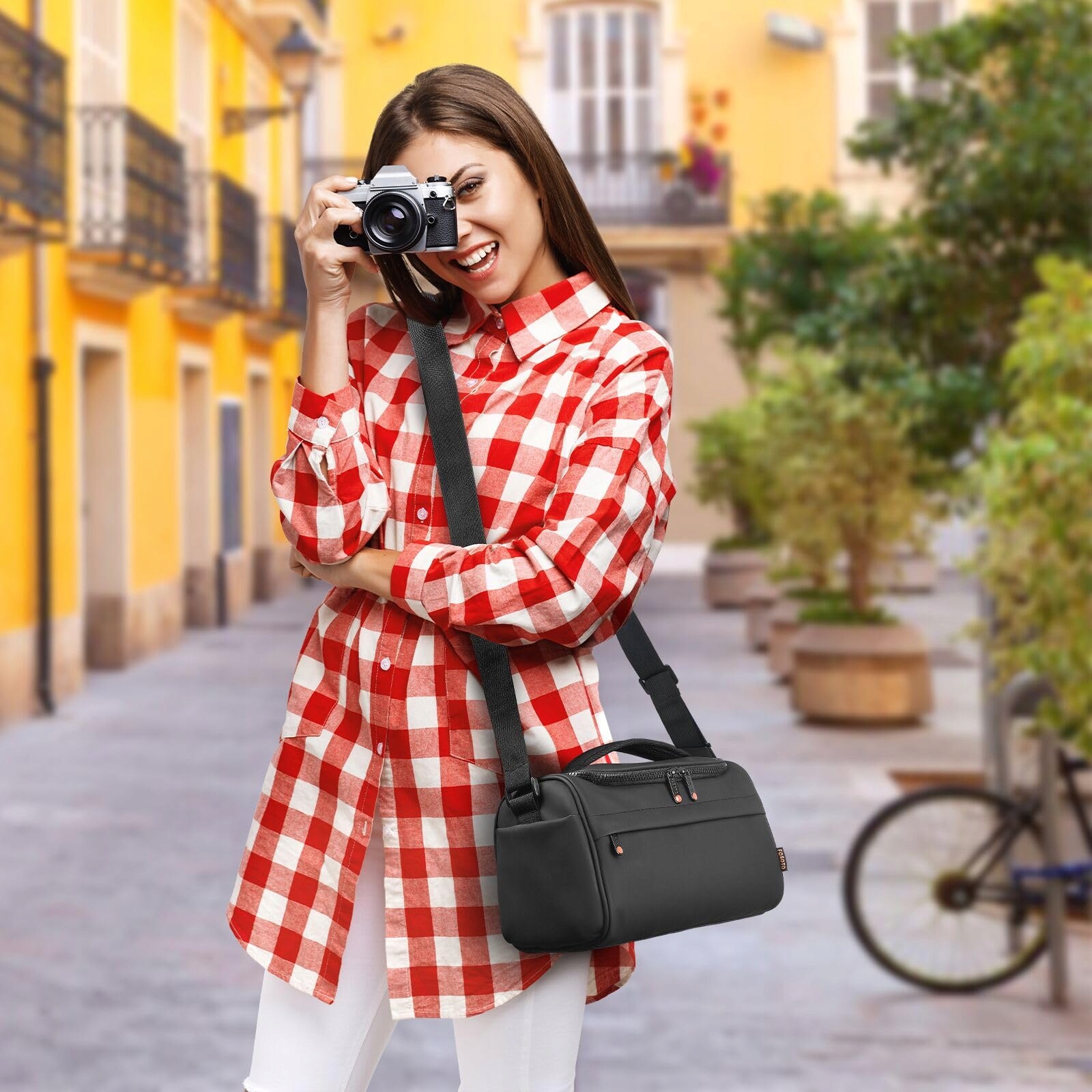 FOSOTO Torba Na Aparat DSLR SLR Wodoodporna Na Ramię Canon Nikon Sony — miniatura 2
