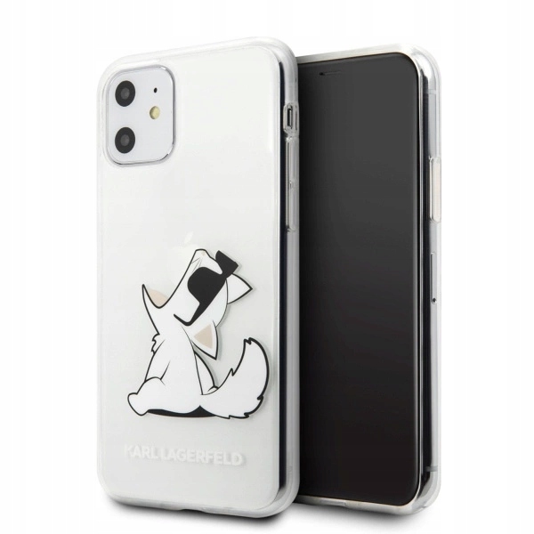 Pouzdro Karl Lagerfeld Choupette Fun pro iPhone 11 Xr průhledné
