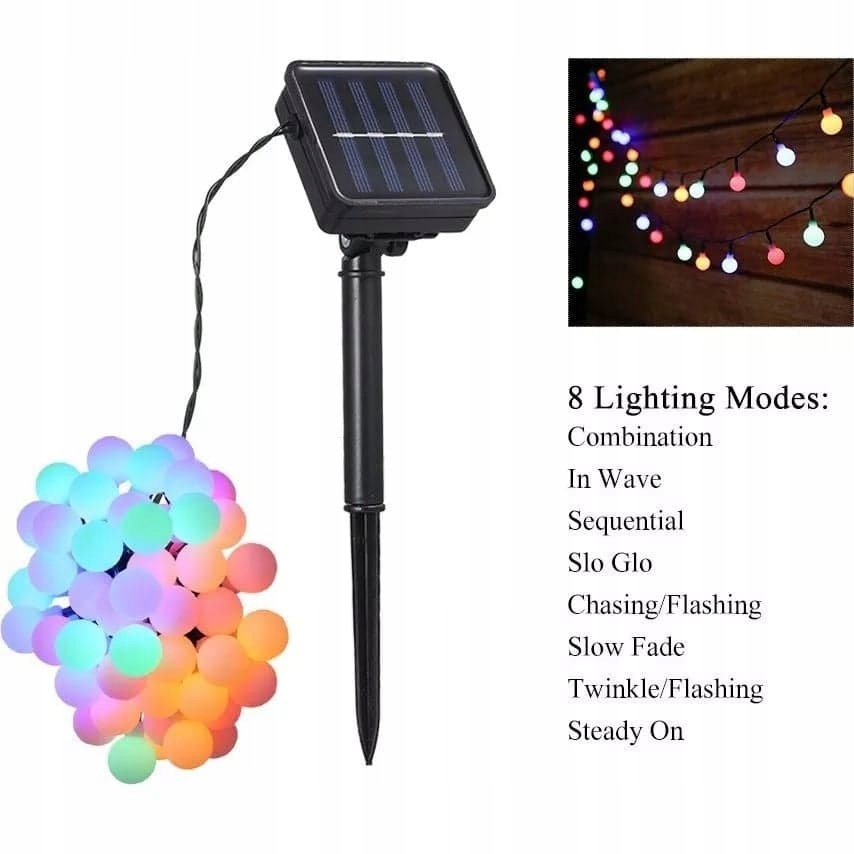 LAMPKA CHOINKOWA RGB GIRLANDA SOLARNA 6,5 M 50 LED Marka Pronett