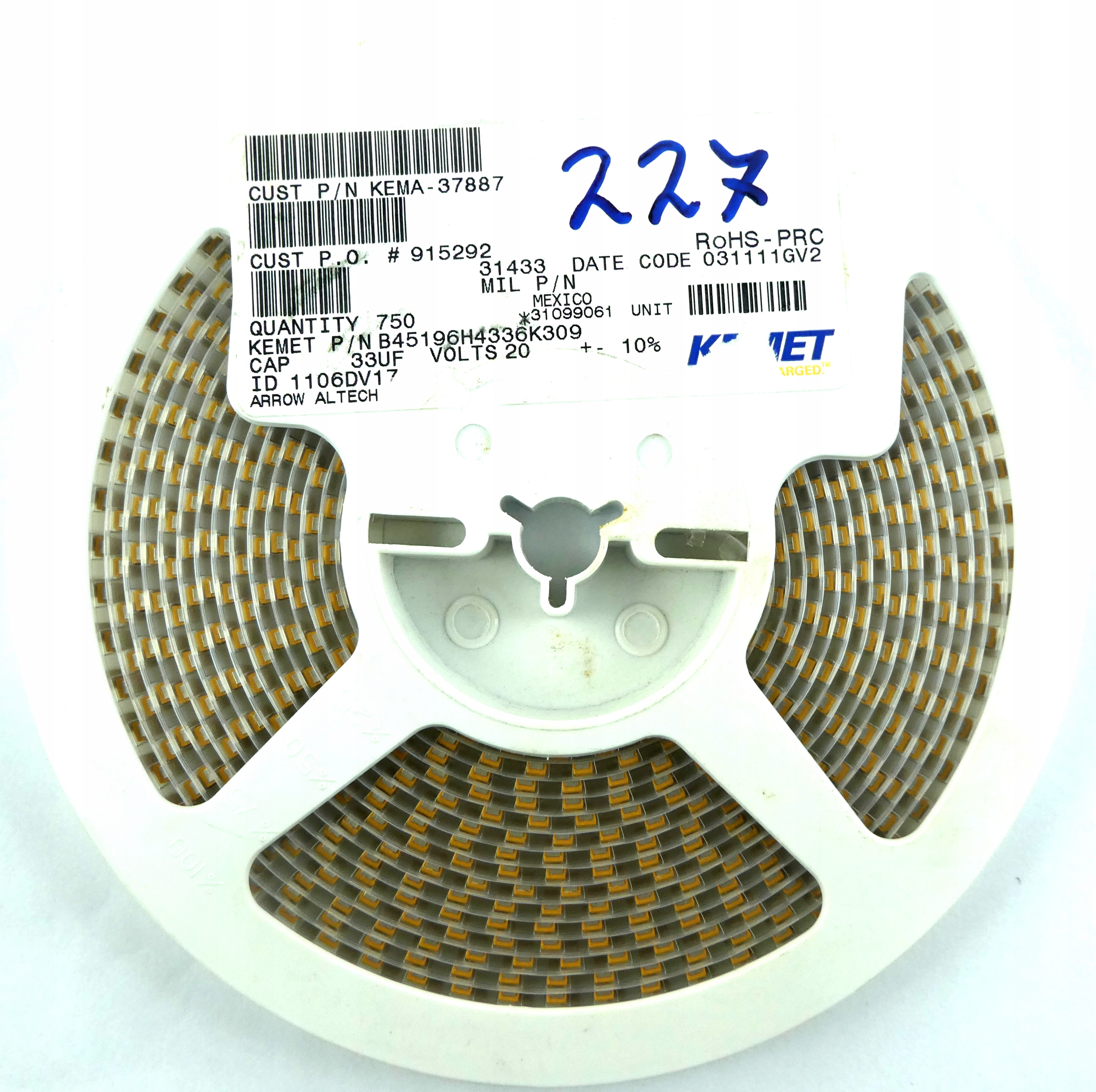 

Tantalowy 33uF 20V DC 10% 10szt.