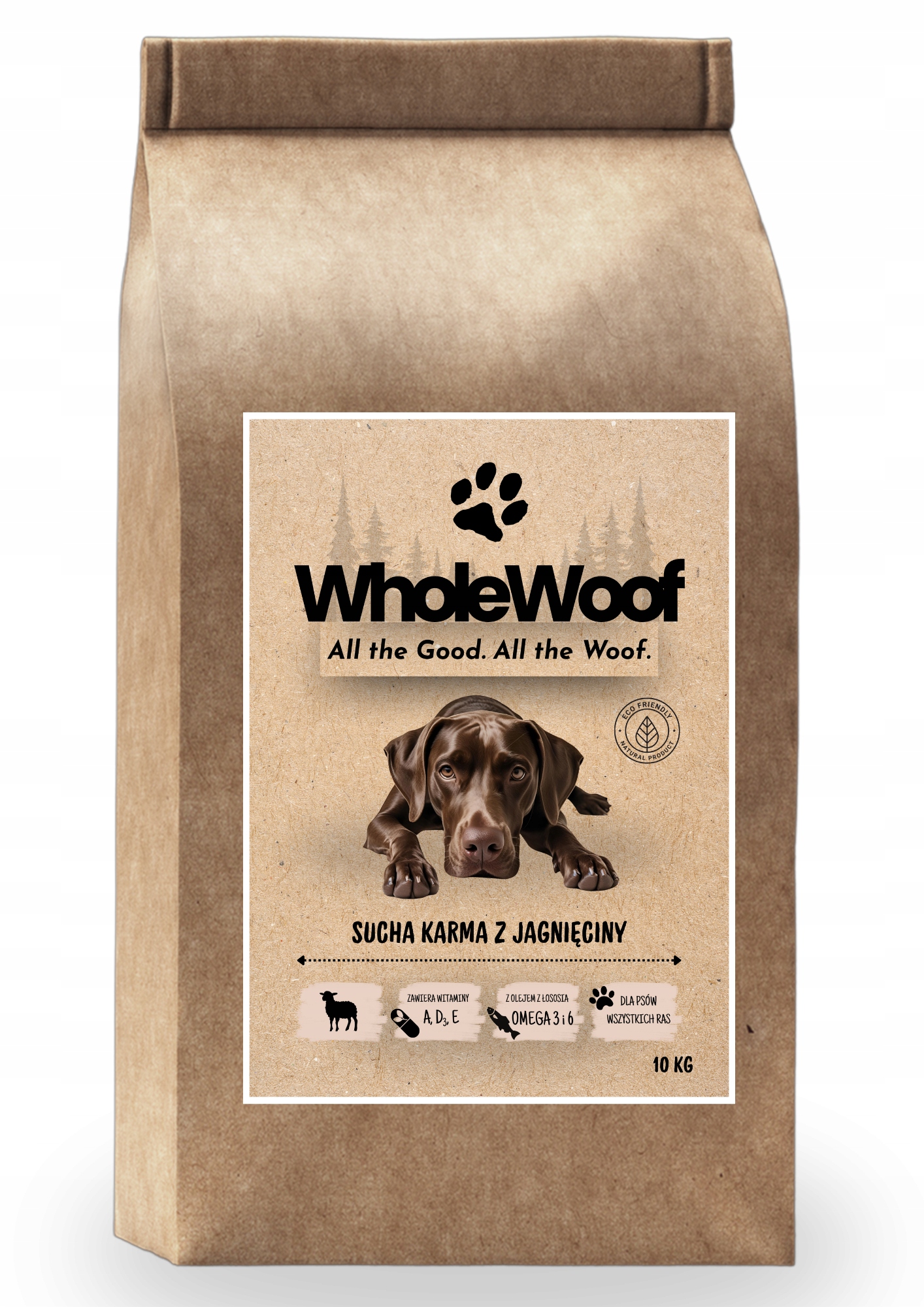 Levně WholeWoof 10 Kg s jehněčím masem – suché krmivo pro psy