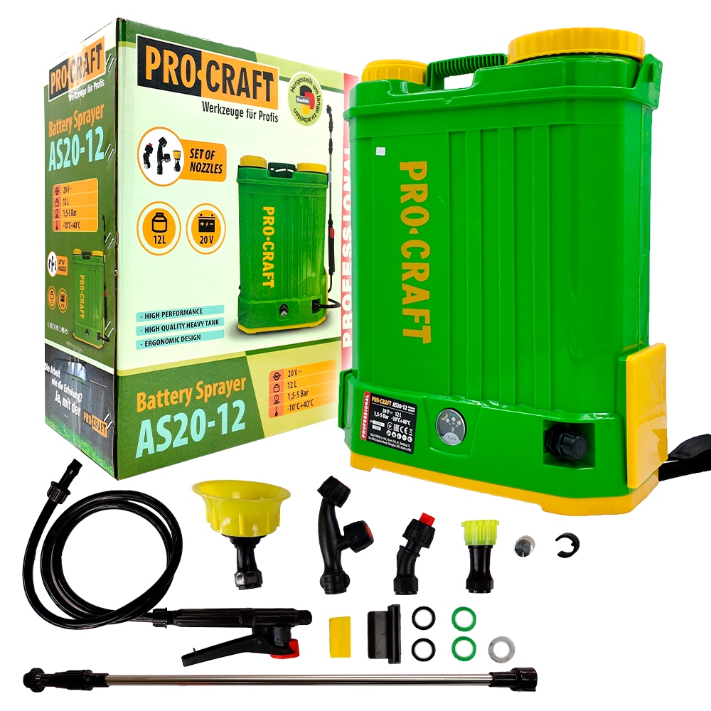 Procraft Opryskiwacz plecakowy akumulatorowy 20V Body 12L 5bar AS20-12