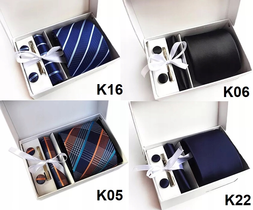 Krawat +spinki+ poszetka szalony krawat elegancki Prezent dla WYCHOWAWCY Marka bez marki