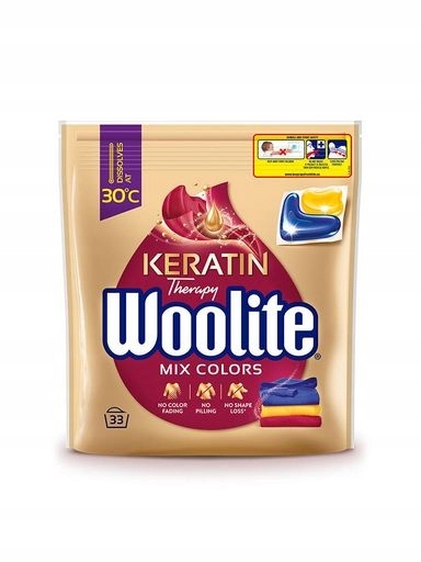 Levně 2x Woolite Caps Color Keratin kapsle na praní barev 33 ks