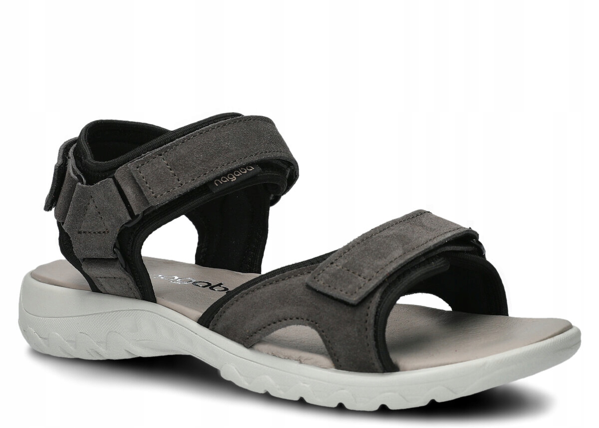 Dámské Sandály Grafitové Nagaba 266 Kožené, Pohodlné, Sportovní