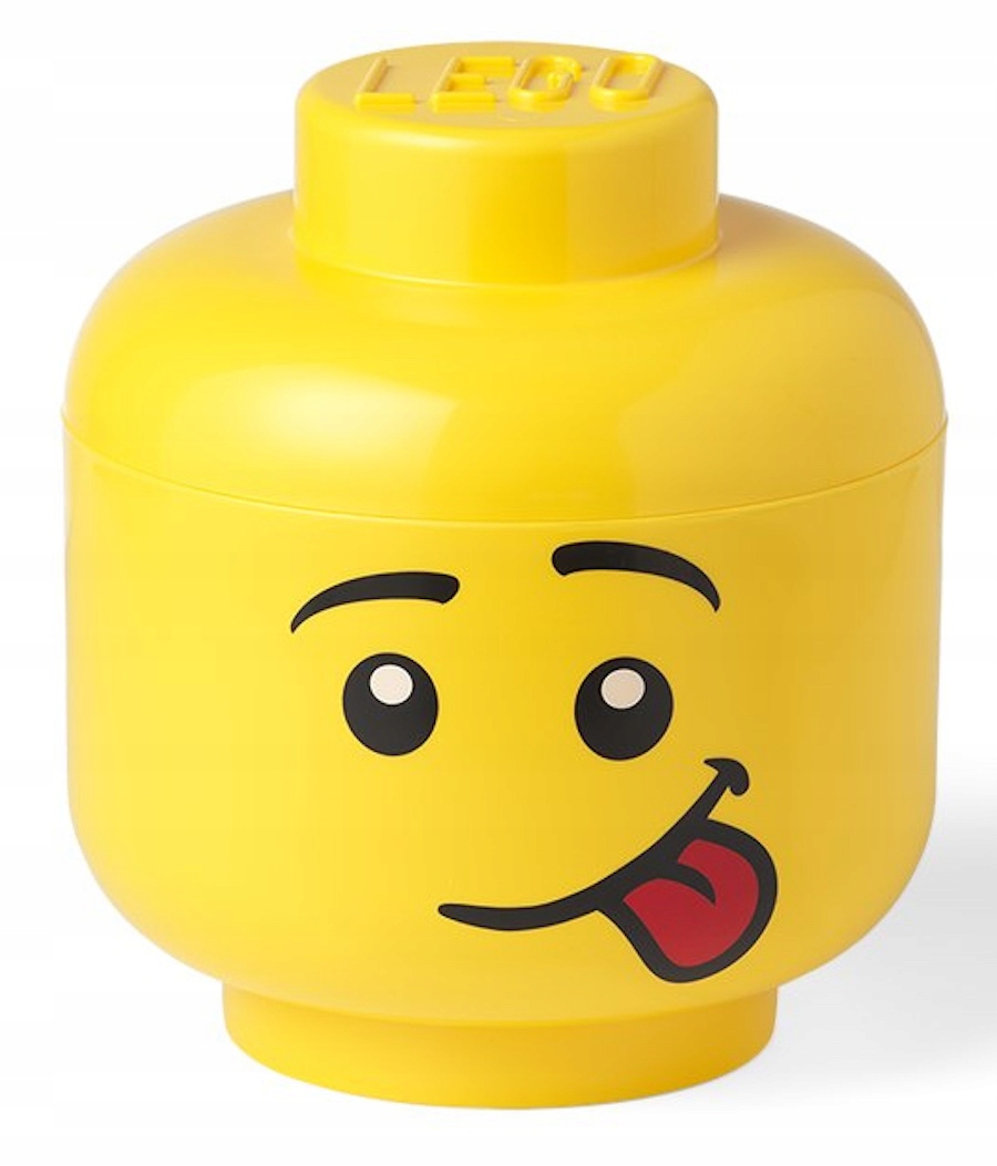 Lego Duża Głowa Chłopiec Gapcio Z Językiem Pojemnik Roz. L 27 CM Poj. 8,5 L