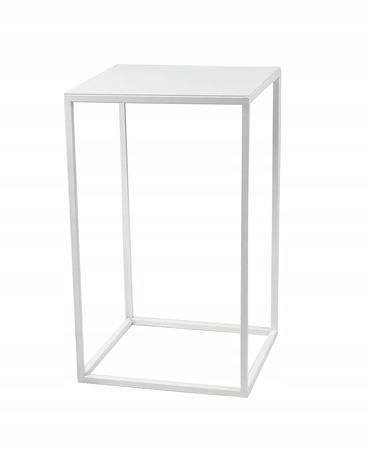 KWIETNIK STOJĄCY STOJAK PÓŁKI NA KWIATY ROŚLINY METALOWY LOFT biały 40 cm