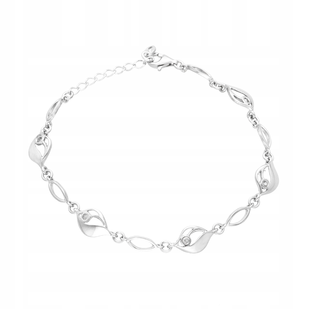 Náramek s bílou zirkonií stříbro