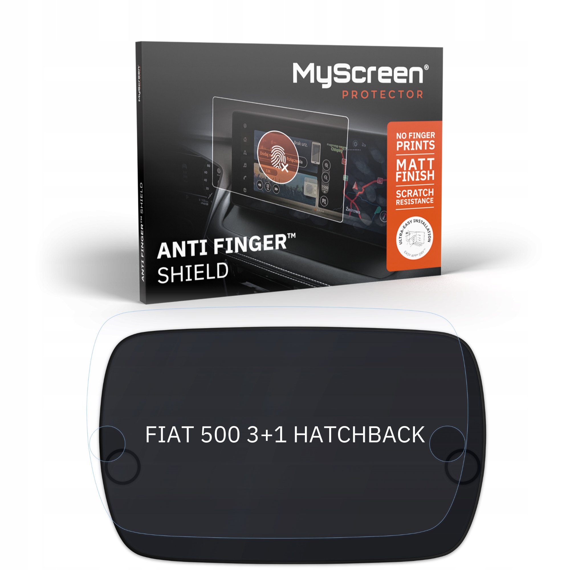 Fiat 500 3+1 Hatchback 2022 Front Centre Dashboard 01 * Matná fólie