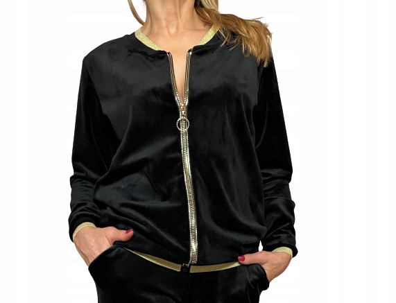 

Bluza Welurowa Czarna Na Zamek rozm. 38 40