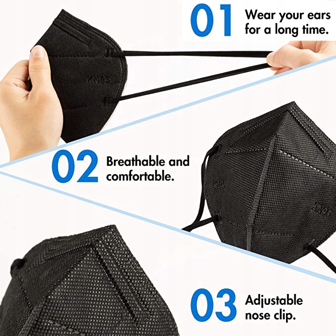 20x MASKA MASECZKA OCHRONNA FFP2 KN95 CE CZARNA