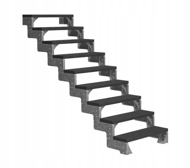 SCHODY ZEWNĘTRZNE DOLLE SZER 80CM ANTRACYT H=198cm