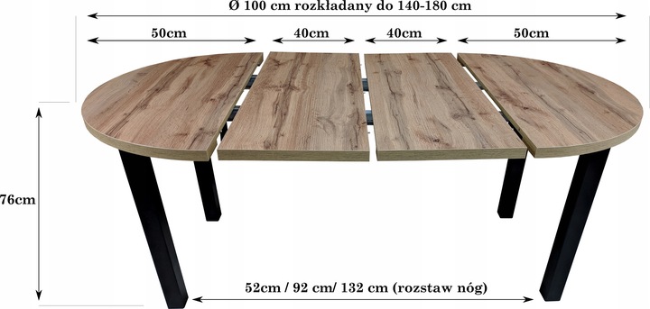 loft, krzesła krzyże , stół Poli Grubość blatu 3.5 cm