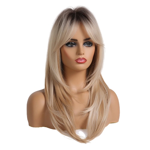 

Peruka blond z grzywką jak Naturalne czepek Gratis