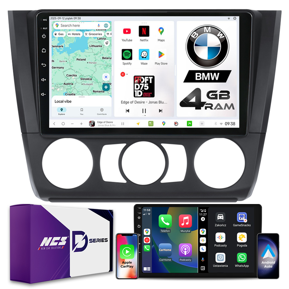 Rádio Navigace Ncs D9 Bmw 1 E81 E82 E87 E88 2004-2013 Android 4GB Lte 9″