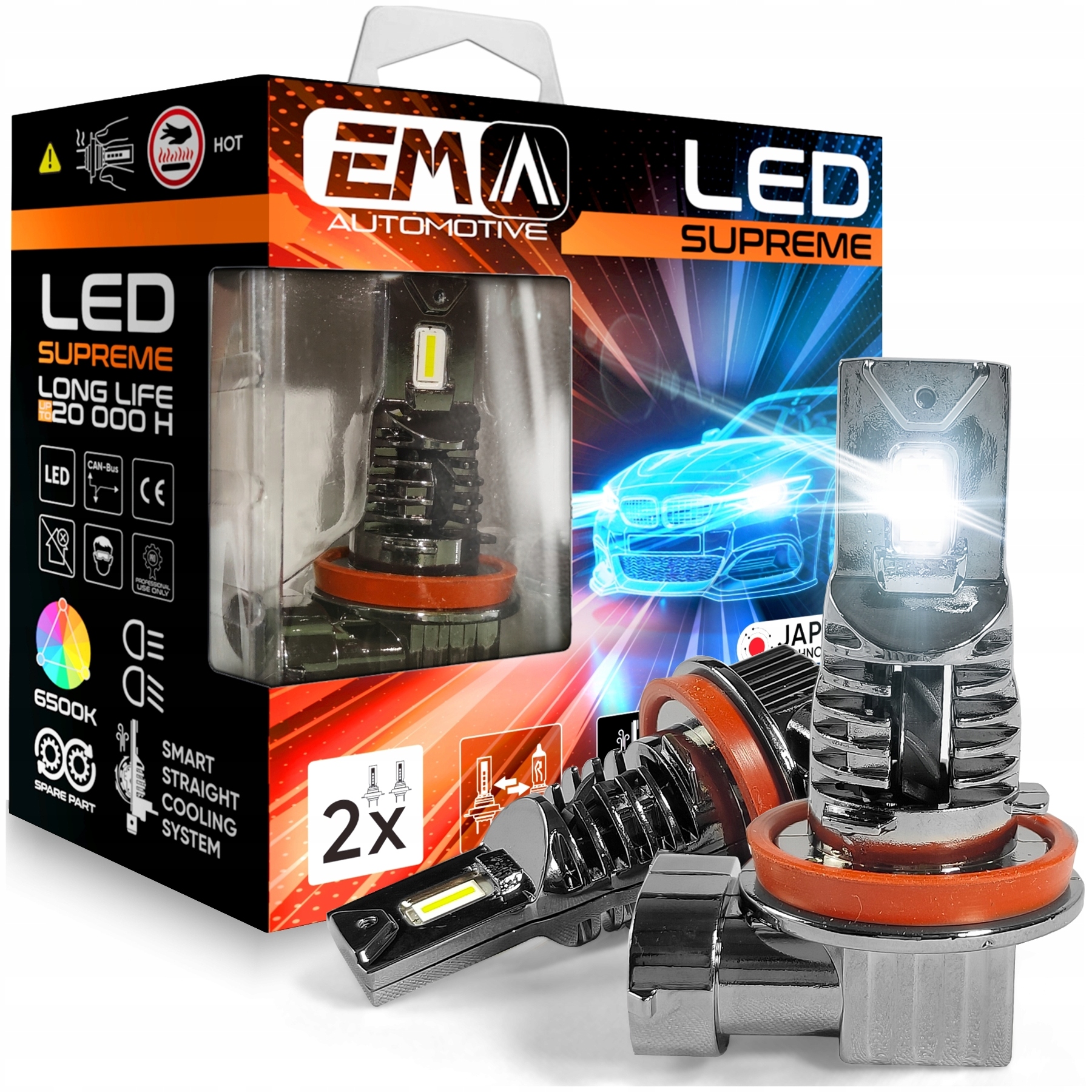 Żarówka H8/H9/H11/H16 Led Samochodowa 12V 50W 6500k Canbus z…