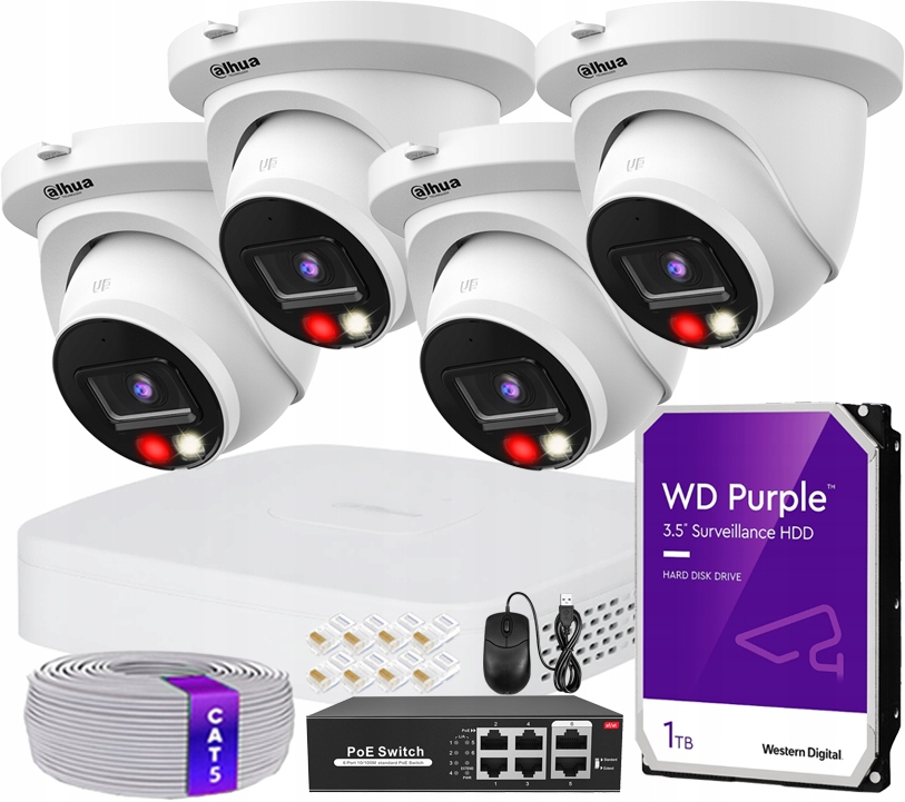 Sada na monitorovanie Ip 8Mpx 4K Dual Light Dahua Na rozšírenie rekordéra 8CH