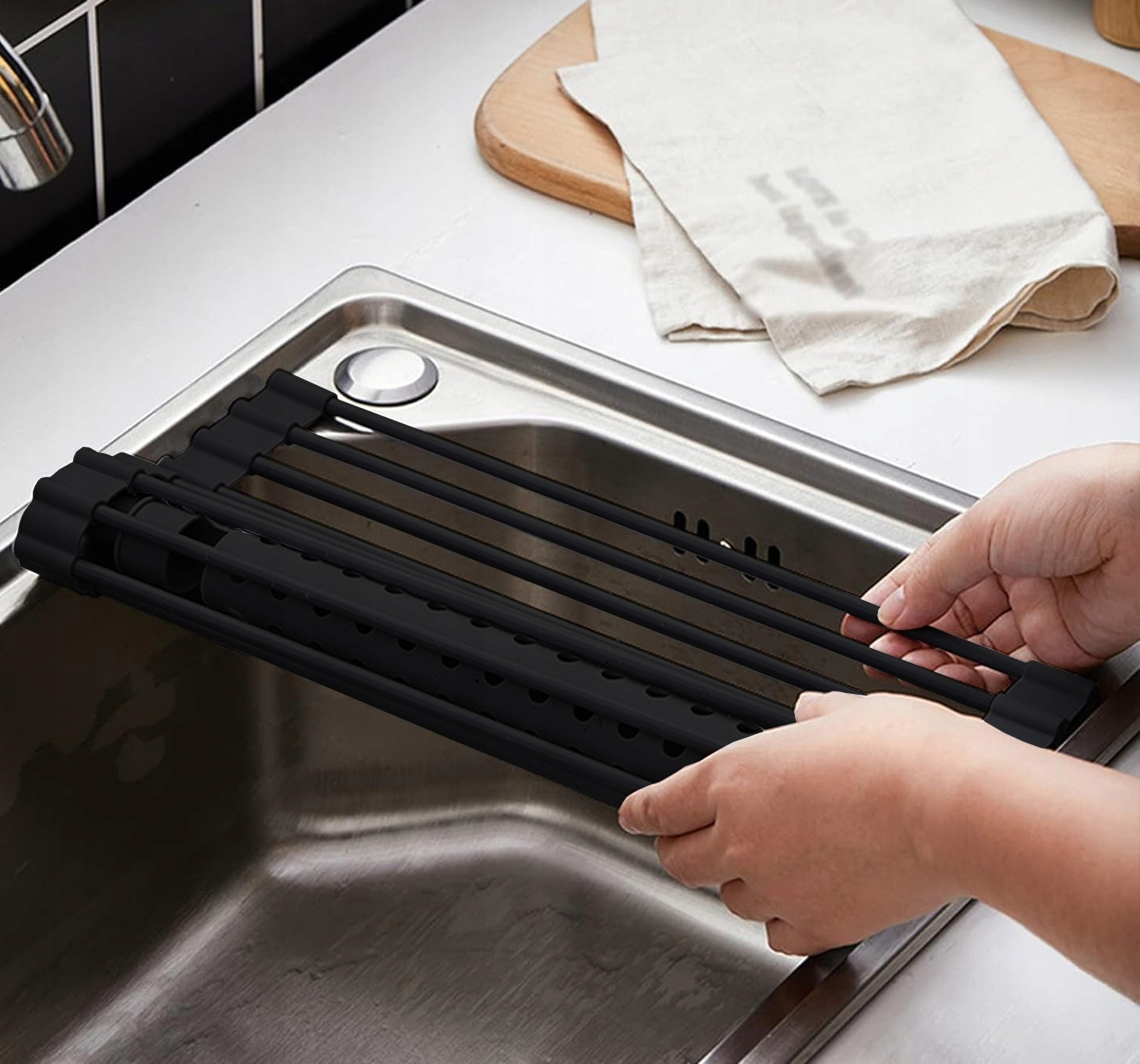 OCIEKACZ ZWIJANY SUSZARKA KRATKA DO NACZYŃ SILIKON Kod producenta BB-3402