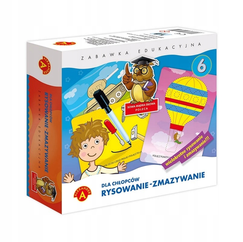 Gra edukacyjna Alexander Rysowanie-Zmazywanie 16 el.